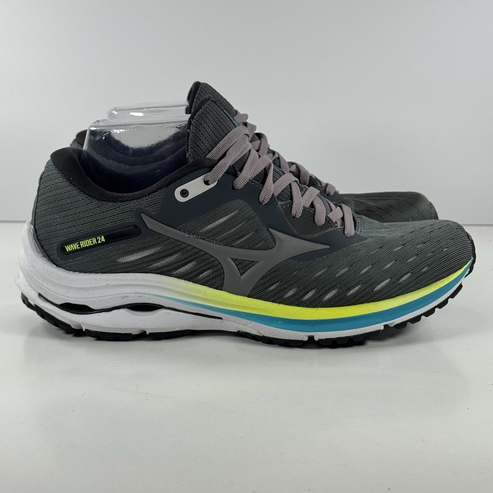 Mizuno Wave Rider 24‎ Gray Volt  Athletic Running Shoes J1GD200616 Women's 8.5